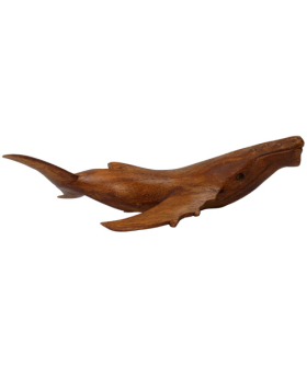 Small wood humpback Whale figure 
