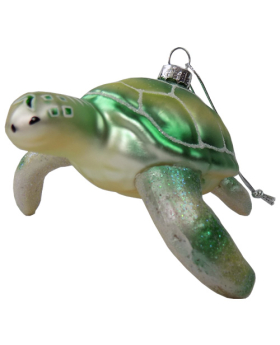 Blown Glass Sea Turtle Christmas Ornament