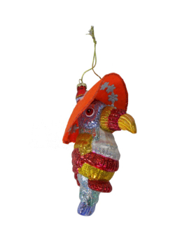 Special Price Blown Glass Mexican Parrot Christmas Ornament