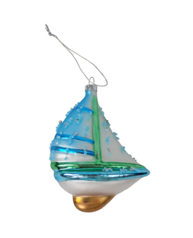 Special Price Blown Glass Sailboat Christmas Ornament