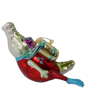 Special Price Blown Glass SCUBA Alligator Christmas Ornament