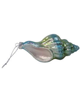 Blown Glass Seashell Christmas Ornament