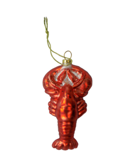 Blown Glass Lobster Christmas Ornament