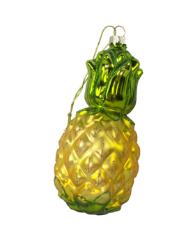 Blown Glass Pineapple Christmas Ornament