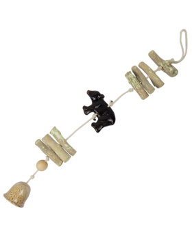 Special Price Ceramic & wood black bear bell drop