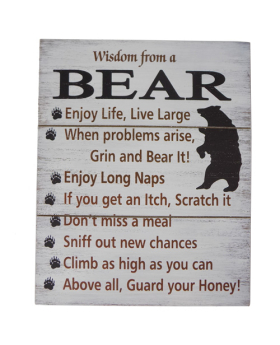 Wisdom from a Bear sign