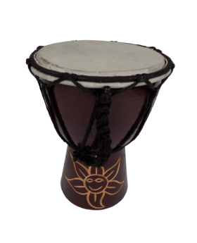 Carved wood 4 inch diameter hand drum