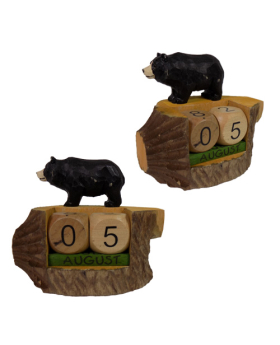 Special Price Wood block bear perpetual calendar