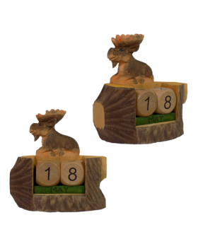 Special Price Wood Moose perpetual calendar