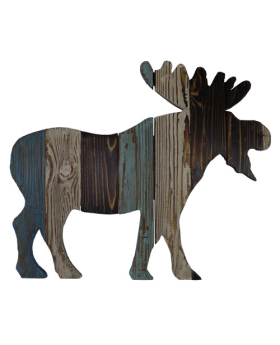 Special Price Wood multi color Moose plaque