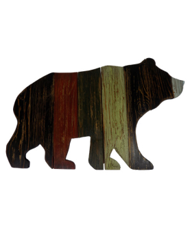 Special Price Wood multi color Bear plaque