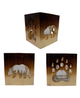 Special Price Wood Bear paw candle holder