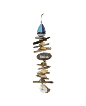 Wood Shell Sailboat Relax Drop Decoration