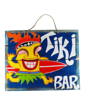 Wood 4 slat Tiki Bar/Surfboard Sign