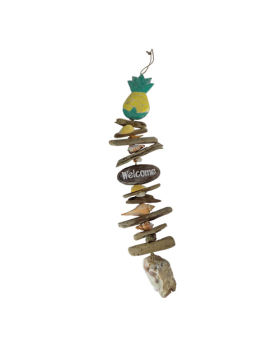 Wood Shell Pineapple Welcome Drop Decoration