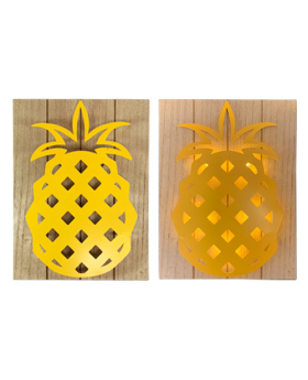 Special Price Wood Metal Light up Pineapple Wall sign