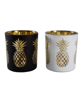 Special Price 2 Assorted Pineapple Theme Backlit Glass Luminaries