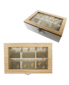 Special Price Wood 6 Space Cactus Divided Box