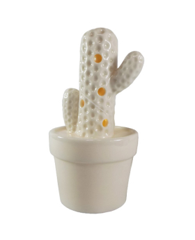 Special Price Ceramic LED Lighted white Cactus/Pot