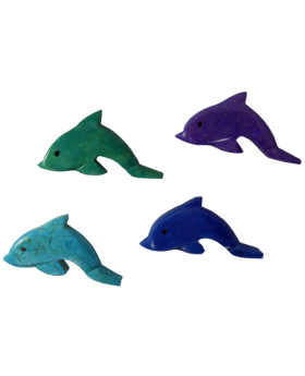 4 Assorted Marble Dolphin Figures