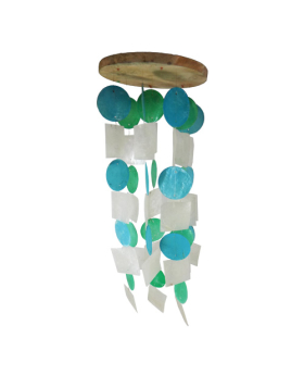 Aqua/White/Turquoise Capiz Chime