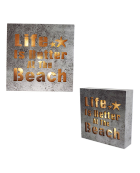 Special Price Wood LED Lighted Box Sign-LIfe Better Beach
