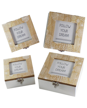 Special Price Set of 2 Wood FollowYour Dreams Picture Frame Box