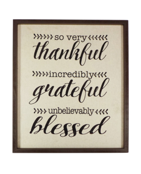Special Price Printed Burlap Wood Sign - Thankful/Blessed