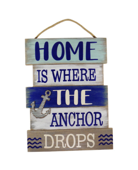 Special Price 5 piece Wood sign - Home is Where the Anchor Drops