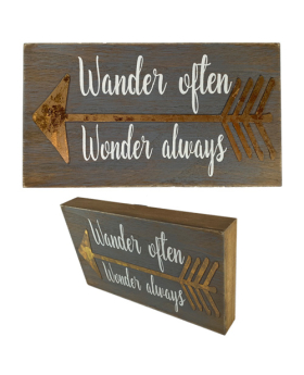 Special Price Wood/Metal sign - Wander Often/Wonder Always