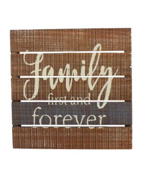 Special Price Wood box sign - Family First and Forever