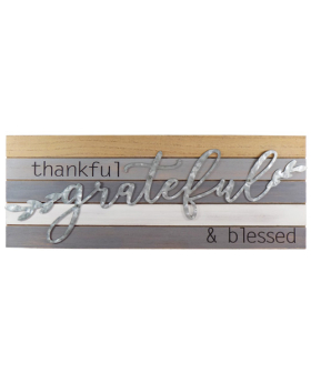 Special Price Wood/Metal - Thankful, Grateful & Blessed sign