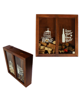 Special Price Wood Wine cork/ Beer cap holder box