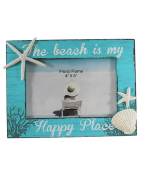 Wood 4x6 Picture Frame - The Beach is my Happy Place