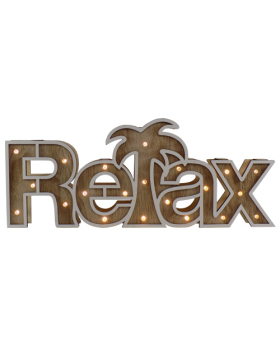 Special Price Wood Relax word sign with LED lights
