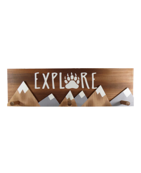Special Price Wood triple peg - Explore/ Mountain scene