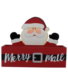 Special Price Wood Santa/Merry Mail Card Holder Christmas Decoration