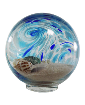 5 1/8 inch /700gr Medium Beach Globe filled with Sand and Shells