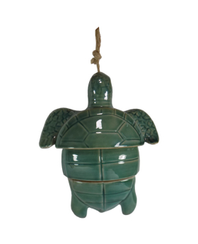 Porcelain 3 section Green Turtle Bell Chime