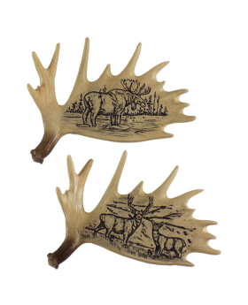 Special Price 2 Assorted Resin Antler Shape Deer/Moose Magnets