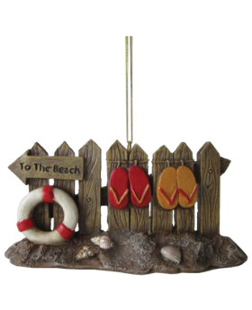 Special Price Resin Fence Life Ring/ Sandals Christmas Ornament