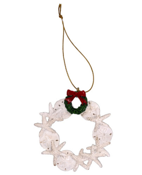 Resin Starfish/Sand Dollar Wreath Christmas Ornament