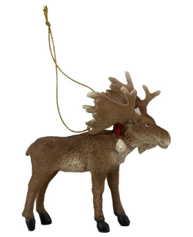 Special Price Resin Moose w/ Santa Hat Christmas Ornament