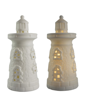 Special Price  Porcelain 5 inch White LED Lighthouse