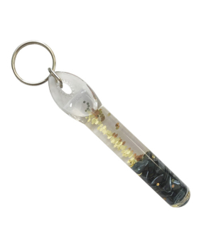 Icicle Hematite Glitter Keychain