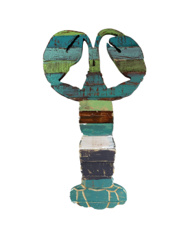 Special Price  Wood multi color slat Lobster plaque