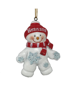 Snowman Christmas Ornament with Branson name banner