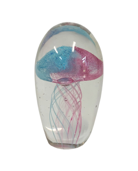 Small glow in the dark blue/pink Jellyfish Paperweight