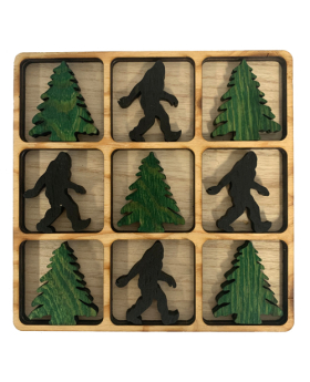 Wood Big Foot/Pine Tree Tic Tac Toe game