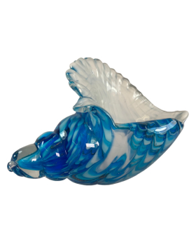 Glass Seashell figure in multicolor blues